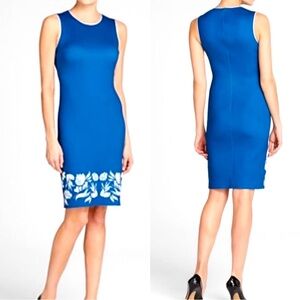 NWOT Clover Canyon Blue Scuba Floral Hem Dress Size Medium